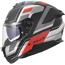 LS2, Stream II Vintage Integral Motorcycle Helmet Matt Black Grey Red