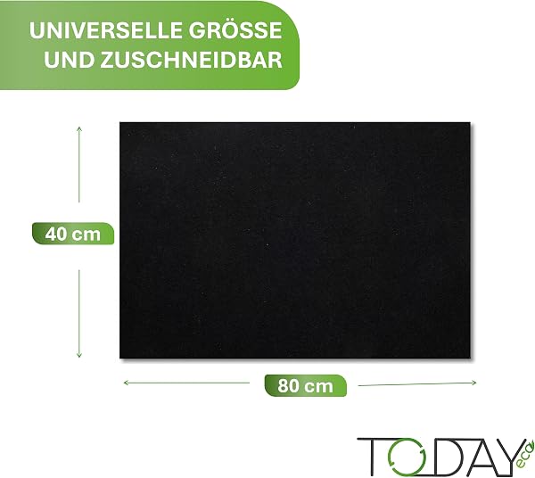 Today 2 Universal-Aktivkohlefilter für Dunstabzugshauben, 40 x 80 cm, zuschneidbar, geruchshemmend, fett- und feuchtigkeitsab - 3