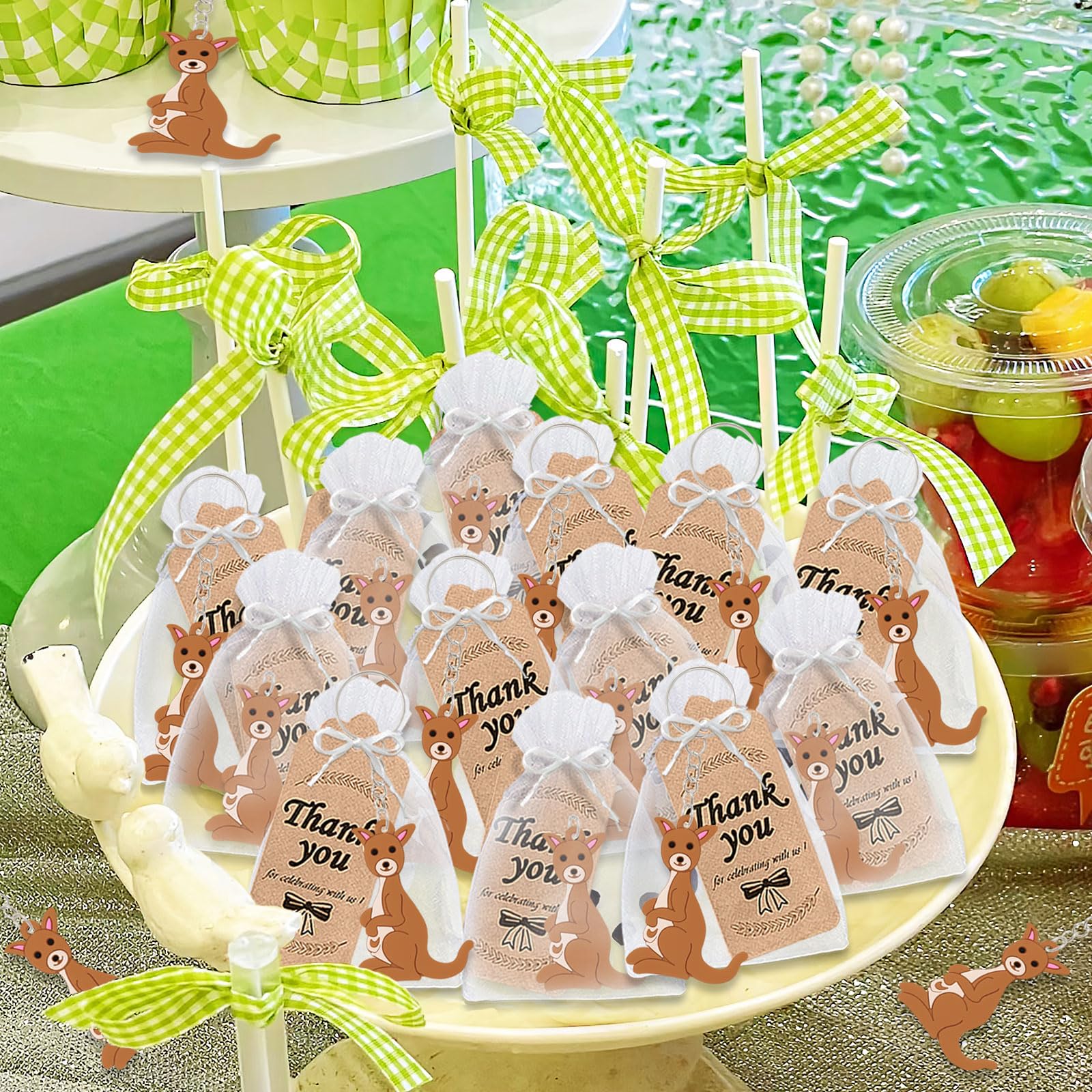 CiciBear 40 Stück Schlüsselanhänger Partygeschenke für Känguru-Geburtstag, Babyparty, Waldtiere, Party, Goodie Bag Stuffer, Kindergeburtstag, Karnevalsbelohnungen