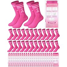 Eurzom 24 Set Breast Cancer Awareness Socks Gifts for Women
