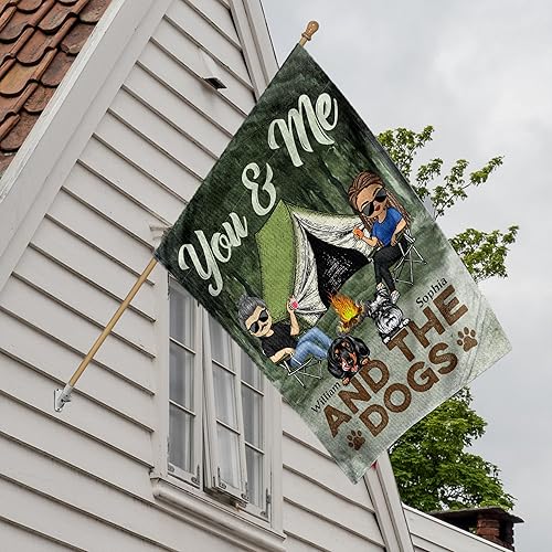 Vista 17 de Bandera personalizada de Making Memories para campamento, jardín, banderas para cámper al aire libre para campamento de doble cara, patio, Haciendo