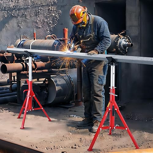 Miniatura 8 de VEVOR Soporte de tubería plegable ajustable de alta resistencia  Construcción robusta capacidad de carga de 2500 libras  Ideal para proyectos de