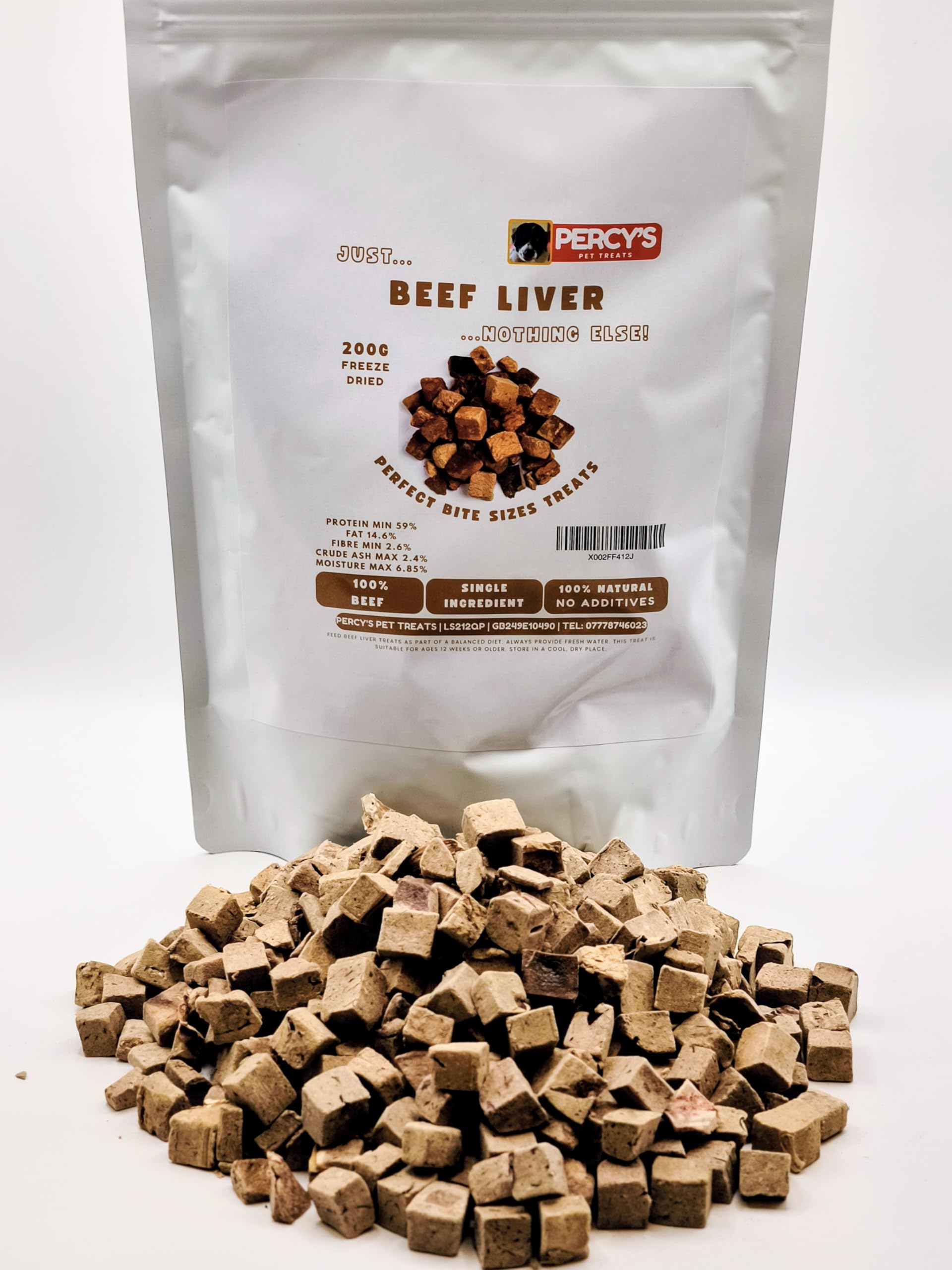 200g Beef Liver Freeze Dried - Allergen Free & Hypoallergenic Treat for Cats and Dogs - Locked in freshness, High in Protein Nibbles, Pet Treats, Food Topper