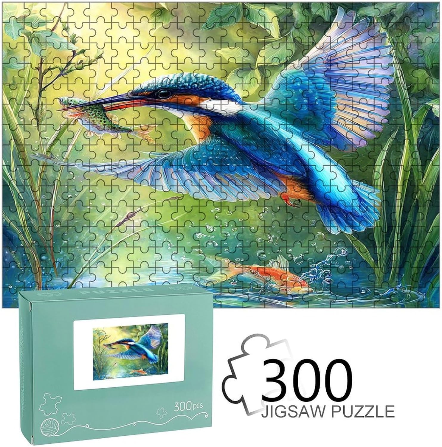 Bird 300 Pcs Jigsaw Puzzle Bundle Pet Bird Puzzle for Adults Teens 14+ Fun Family Game Mindful Activity Spring Gift Precision Cut Board 300 PCS image 2
