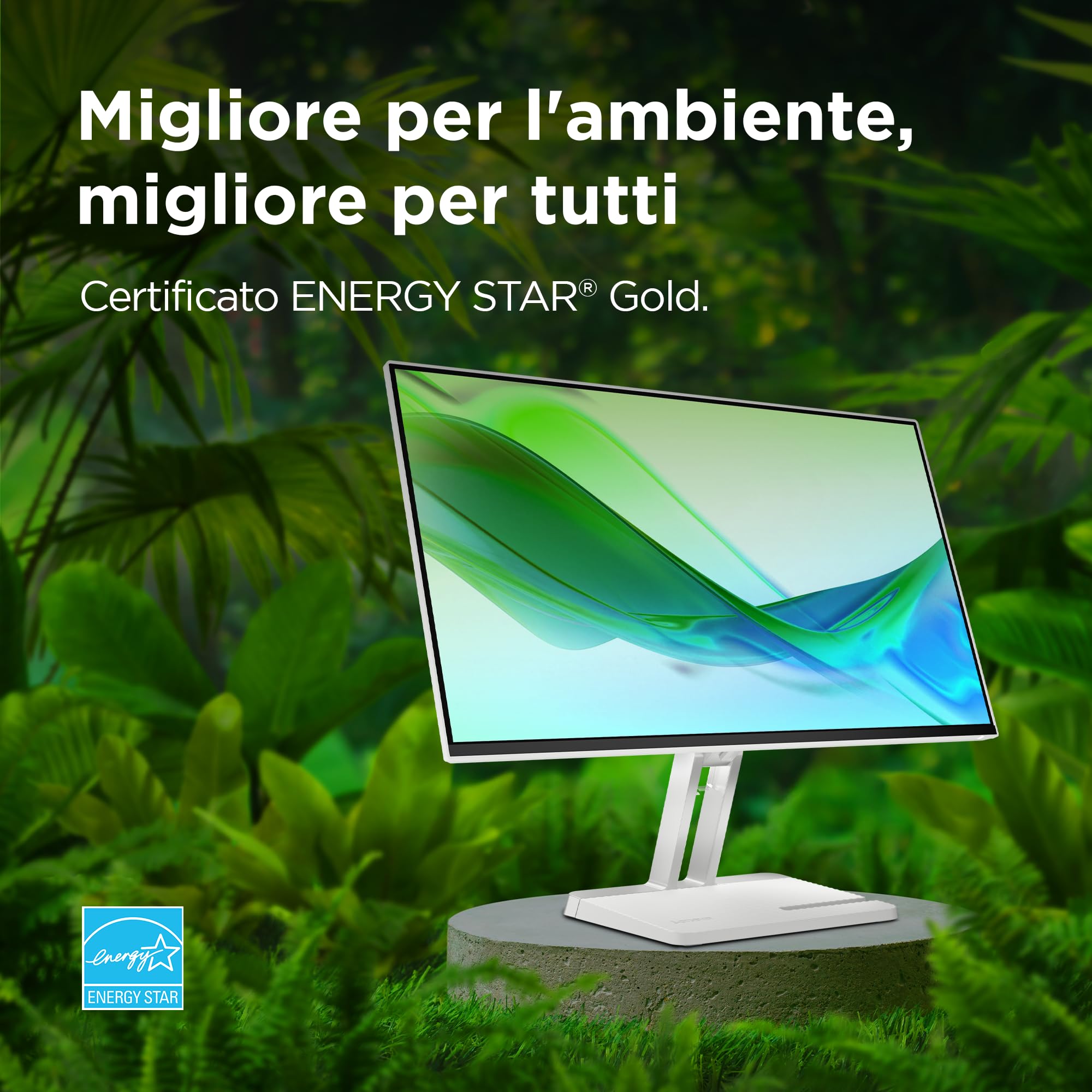 Lenovo L24i-4A Monitor 23.8" FHD (1920x1080), IPS, 1ms, 100Hz, Altoparlanti integrati, Low Blue Light, Bordi Ultrasottili, Regolabile, HDMI e VGA