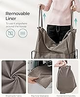 Vista 15 de SONGMICS 29 Gal. (110L) Laundry Basket, Laundry Hamper, Collapsible Clothes Hamper, Removable and Washable Liner, Metal Wire Frame, for Bedroom