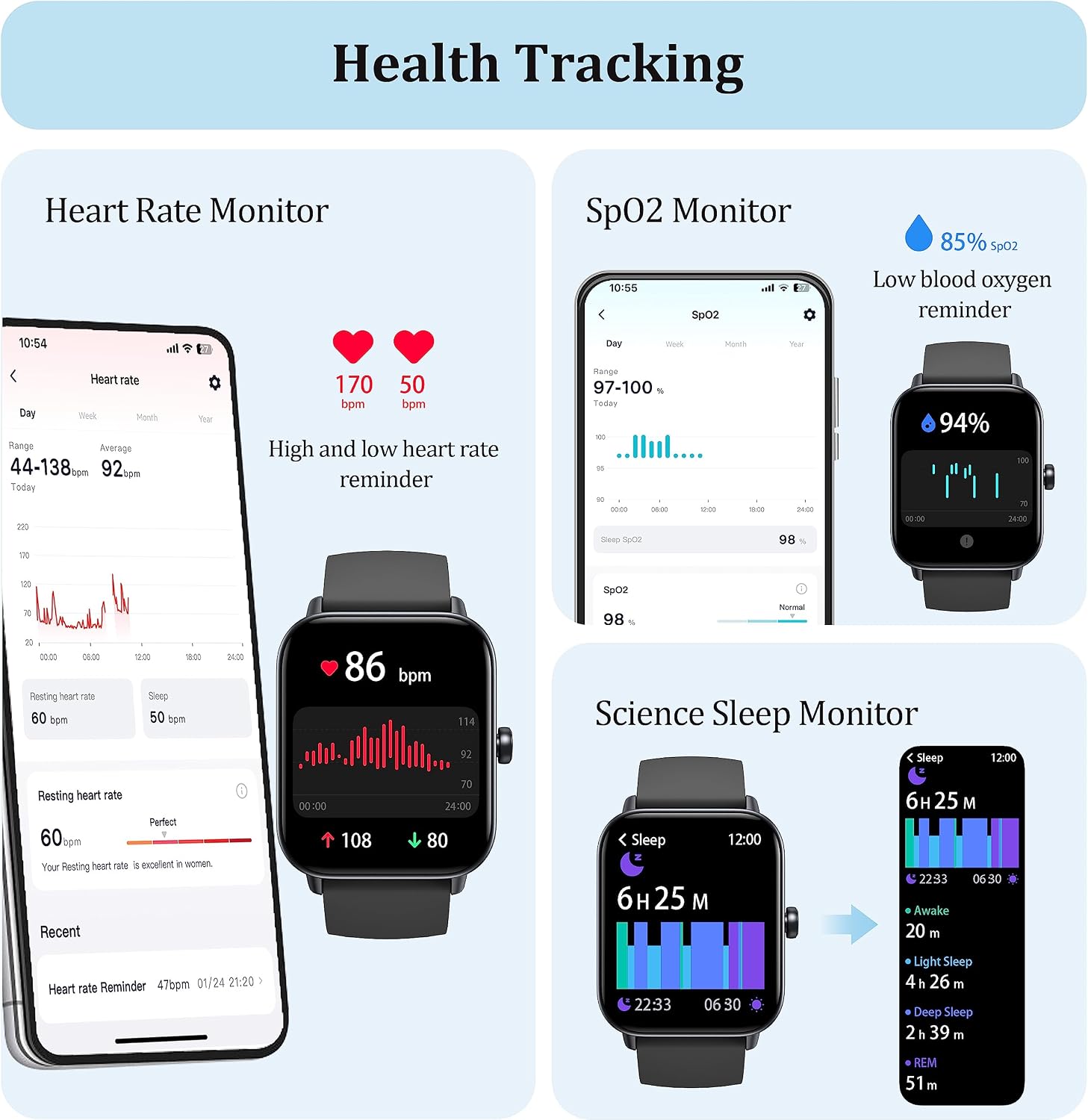 KALINCO Smart Watch for Women Men (Answer/Make Call), Alexa Built-in, 1.8" Fitness Tracker Watch with Heart Rate/SpO2/Stress & Sleep Monitor, 100+ Sport Modes, Swimming Smartwatch for Android iOS