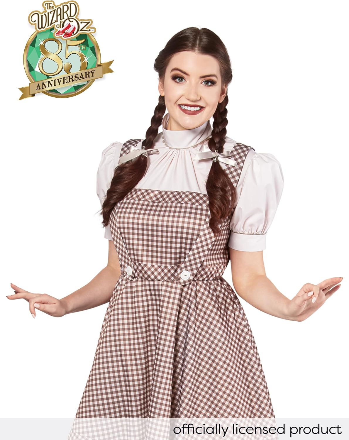 Rubies womens Wizard of Oz Dorothy Black & White Costume Dress and Hair Bows