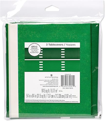 Miniatura 4 de American Greetings - Suministros para fiesta de fútbol, manteles de plástico para mesa de fútbol (3 unidades)