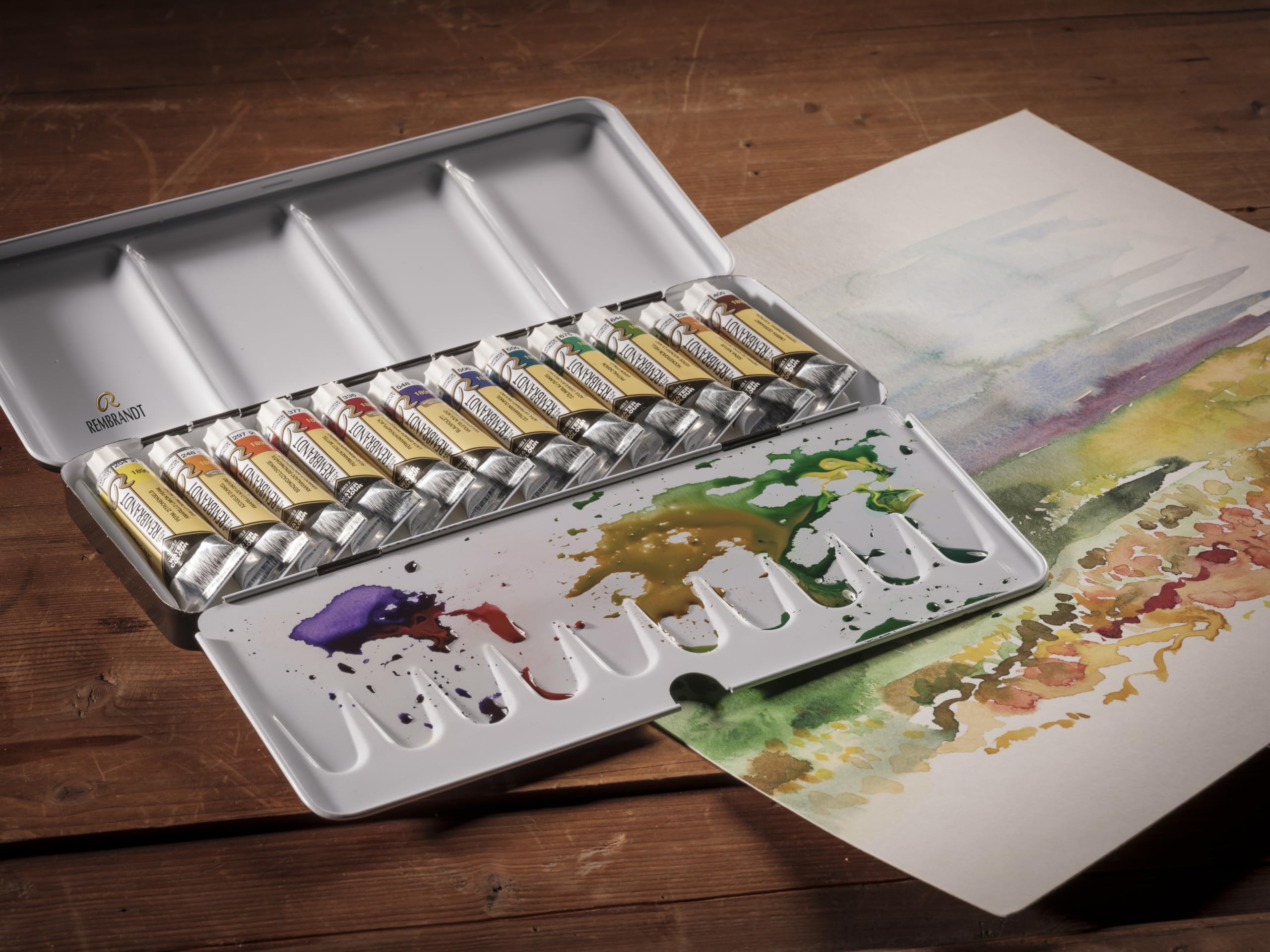 レンブラント　水彩絵具　12色セット Amazon | ターレンス レンブラント 水彩絵具10ml 風景画用12色セット