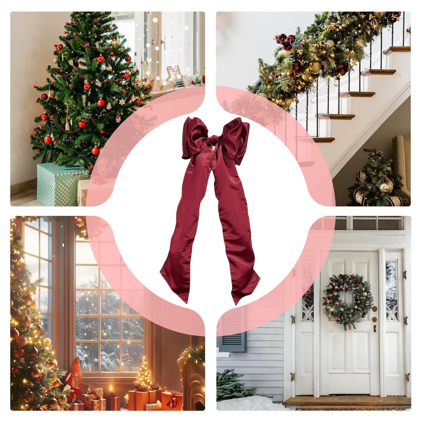 Lazos Para Árbol De Navidad Rojos Decoración Del Hogar