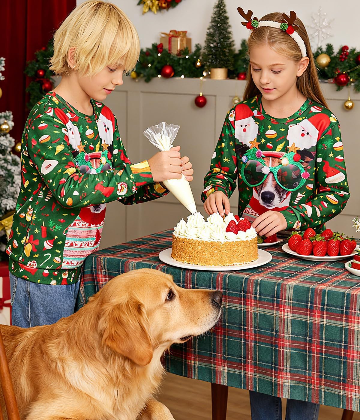 Lovekider Boys Christmas Ugly Sweater Size 4-16 Kids Funny 3D Xmas Sweatshirt Inner Fleece Pullover - Image 4