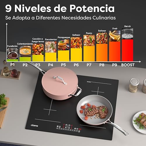 CIARRA Plaque de Cuisson Induction 4 Foyers 60 cm 7200W, 2 Zones Flexibles - 8