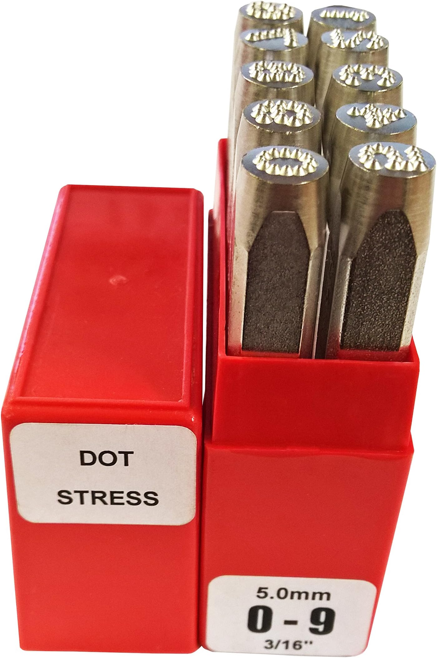PryorPPDS10050 09 Dot Face Lowstress Punches, 10 Piece, 3/16", 5.0mm