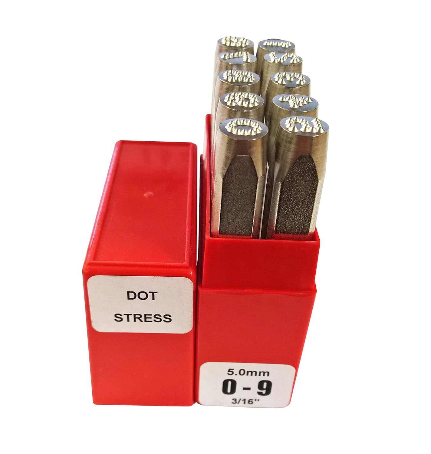 Pryor PPDS10050 09 Dot Face Lowstress Punches, 10 Piece, 3/16", 5.0mm