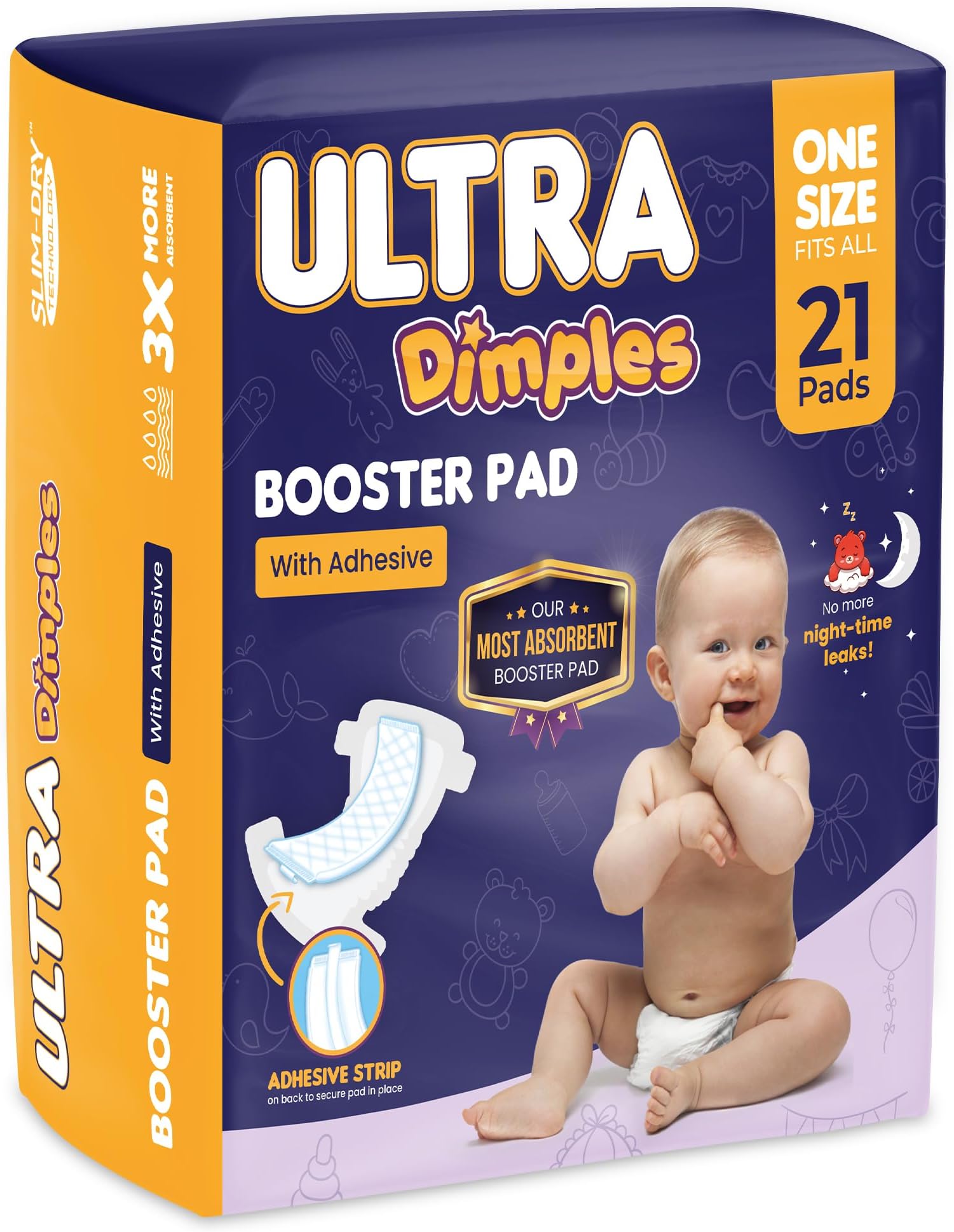 Inspire Ultra Dimples Diaper Booster Pads | Our Most Absorbent Inserts Ever Overnight Or Daytime Liners Turn Any Into Super Diapers For Babies