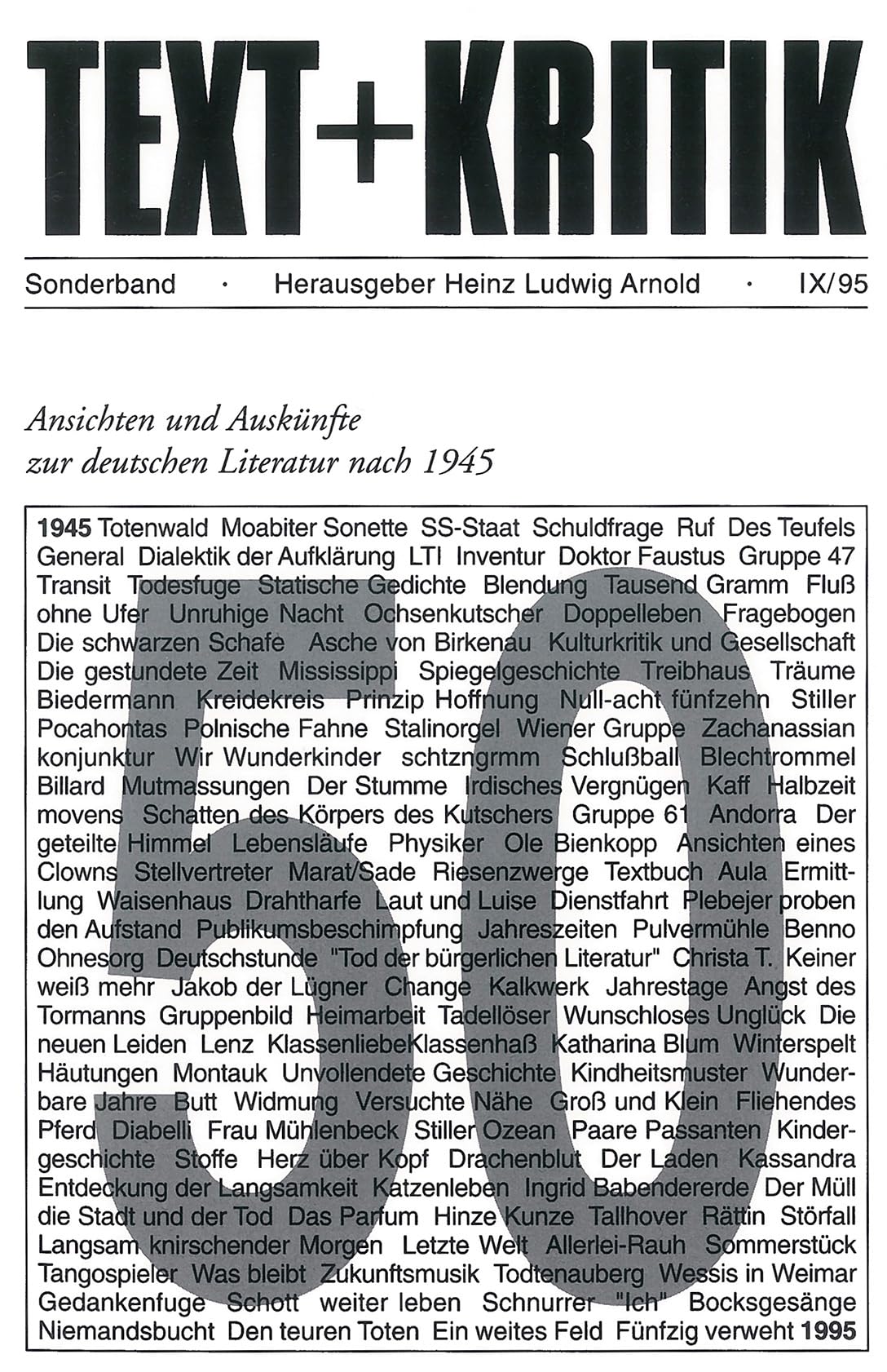 Ansichten und Auskünfte zur deutschen Literatur nach 1945: Sonderband