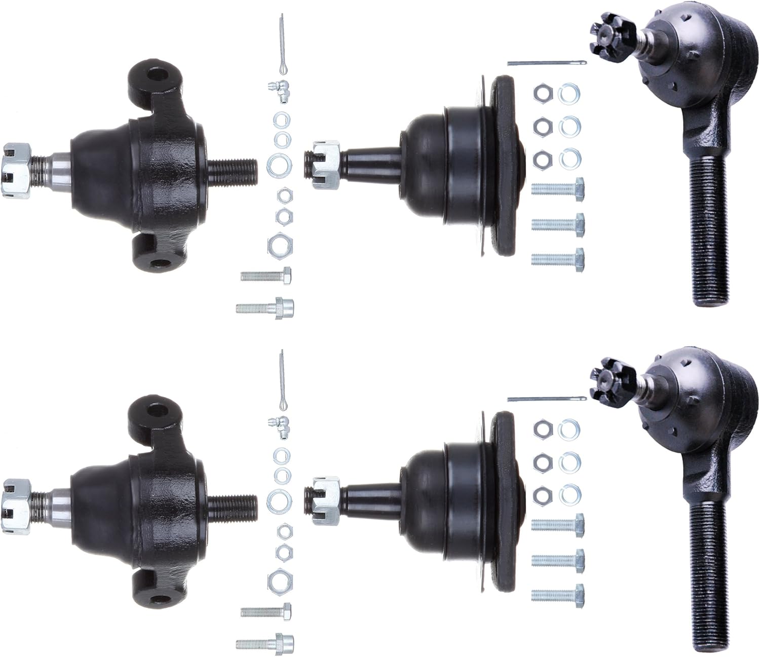 New 6PC Front Inner Tie Rod End Upper Lower Ball Joint for 1963-1964 for Chevy Impala 1963-1982 for Chevy Corvette Bel Air Biscayne Corvair Truck