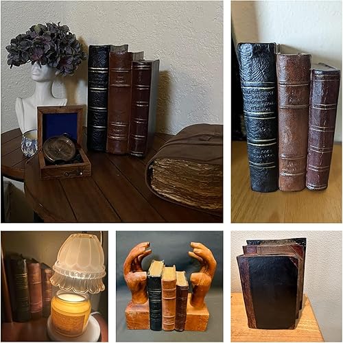 Miniatura 3 de Libros decorativos para decoración del hogar  Juego de decoración de libros falsos clásicos retro de resina, regalo para hombres, mesa de café,