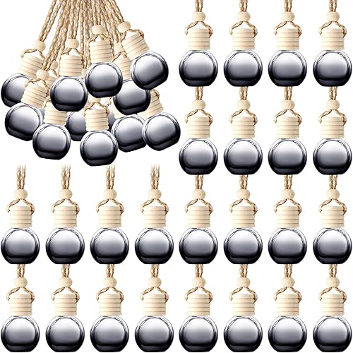 Vista 21 de BBTO - Ambientador colgante para automóvil, 50 unidades, botella difusora de vidrio, vacía, para perfume, para aceites esenciales, fragancias