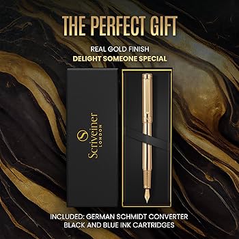 Amazon | Scriveiner 最高級 プレミアム 万年筆 (金) 魅力的な美