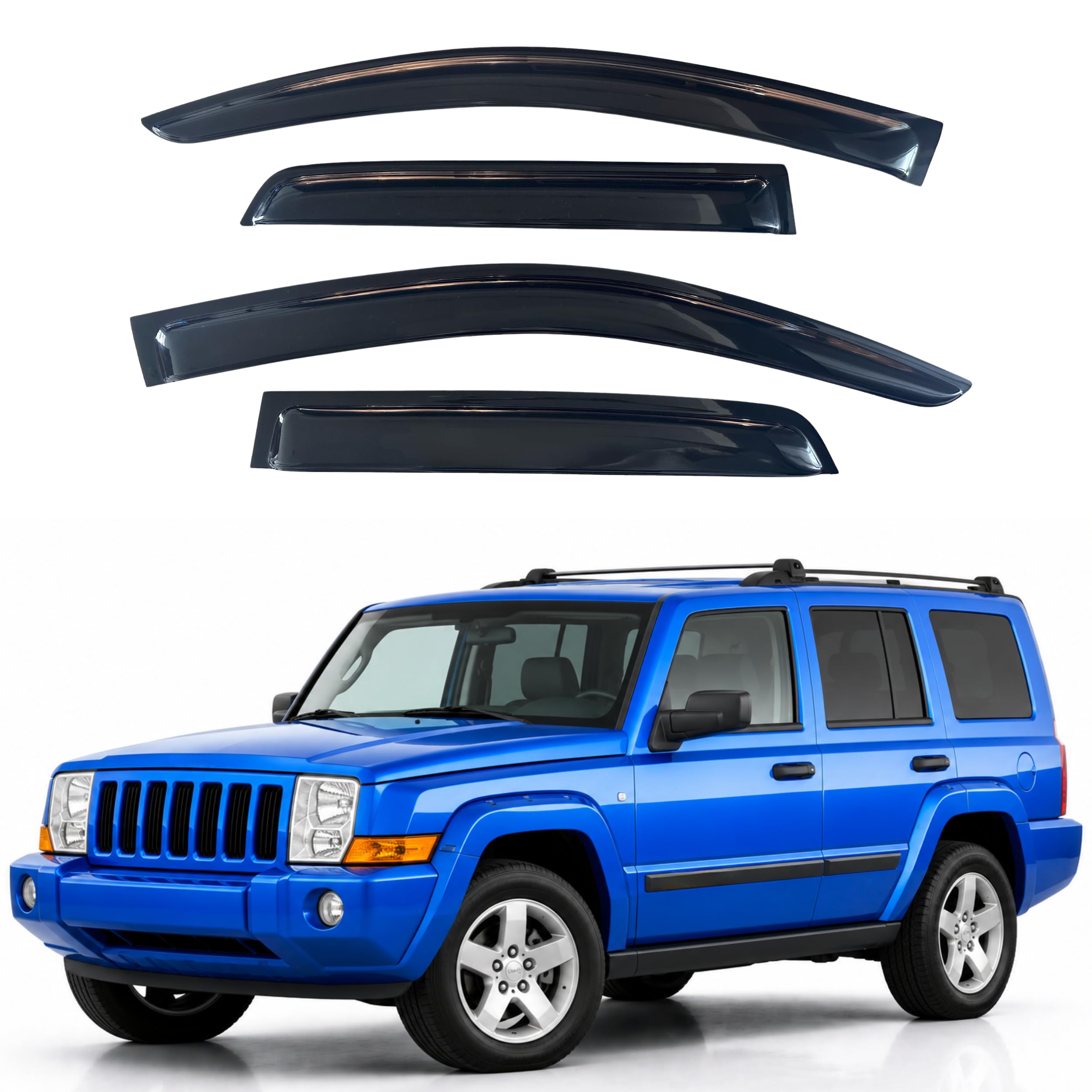 Photo 1 of IG Window Visors Fit for 2006-2010 Jeep Commander, Out-Channel Rain Guards Vent Wind Deflectors 4PC, Car Accessories for 06-10 Commander