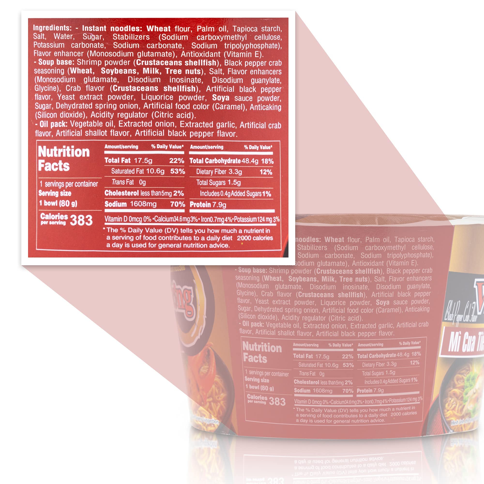 Vi Huong Instant Pho Noodles - 12-Pack, 2.47 Ounce Bowls, Chicken And Beef Variety - Authentic Pho Soup Recipe, Ready In 4 Minutes - Non GMO, Gluten Free- Quick Meals On The Go (Black Pepper Crab)