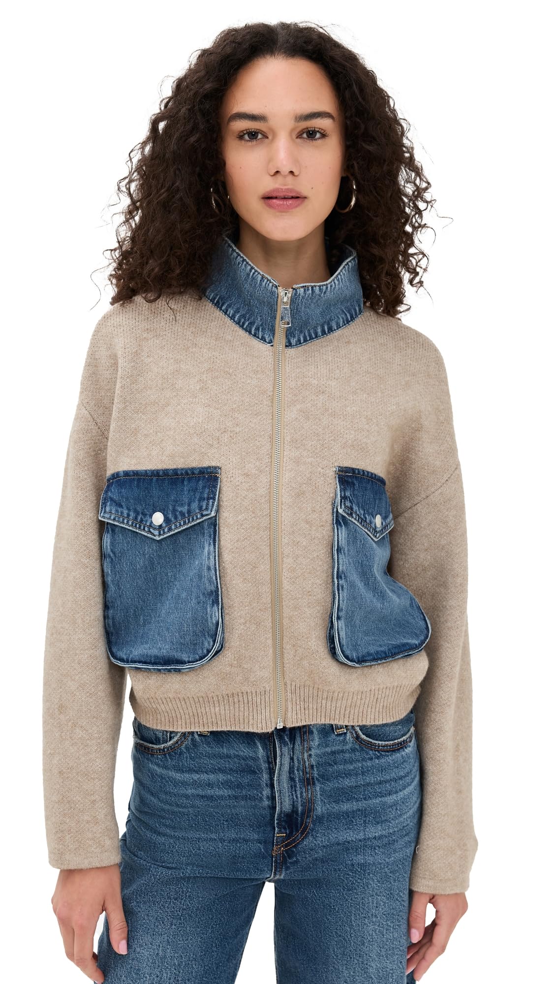 BLANKNYC womens Glow Up Sweater Bomber Jacket