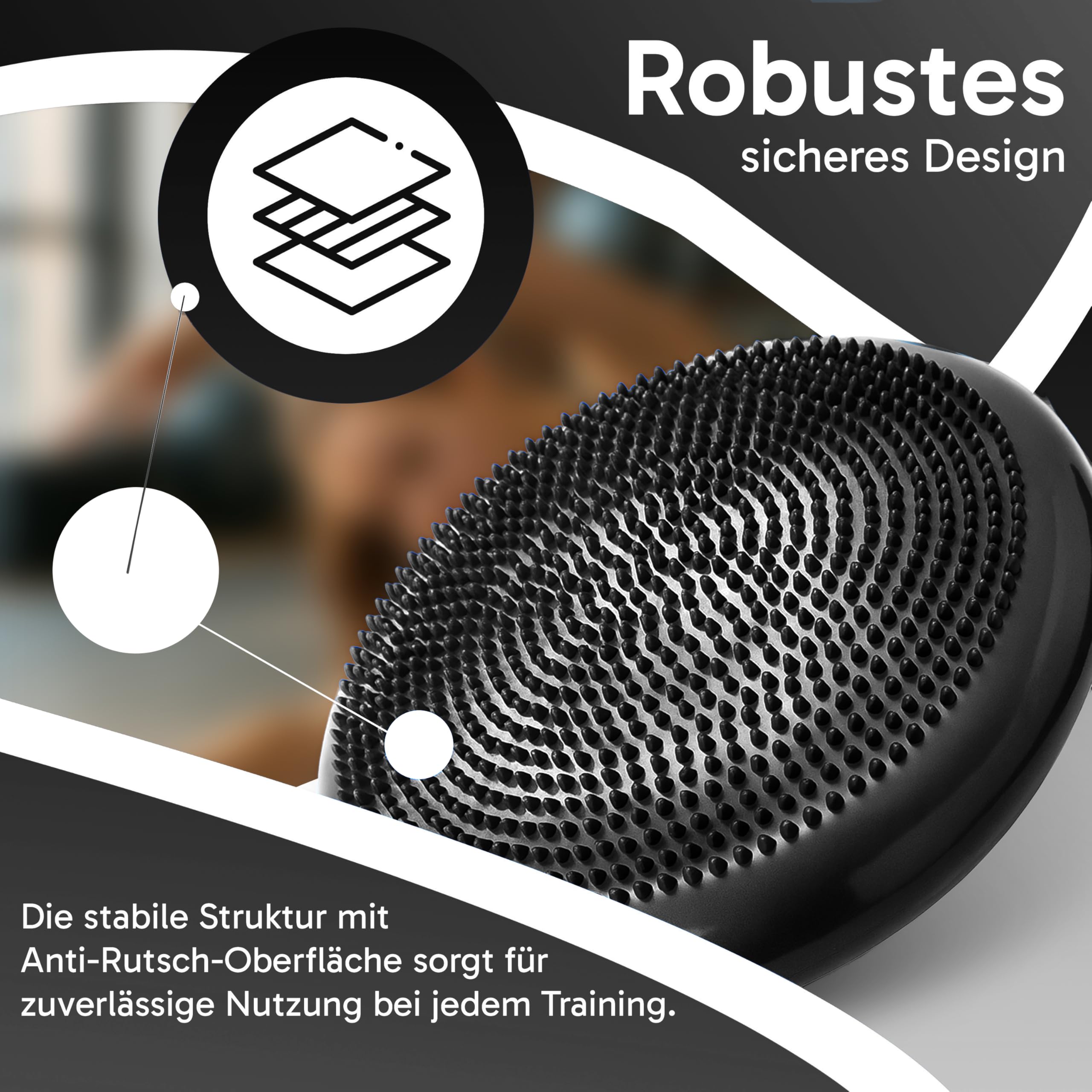 DoYourFitness Cuscino Di Seduta 33 Cm – Equilibrio E Postura, In PVC Lavabile, Con Pompa, Antiscivolo