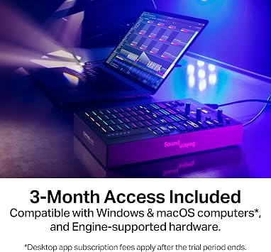 Denon DJ PRIME GO+ DJ Controller and DMX Lighting Controller for Live Music, DJ sets, Events, Music production