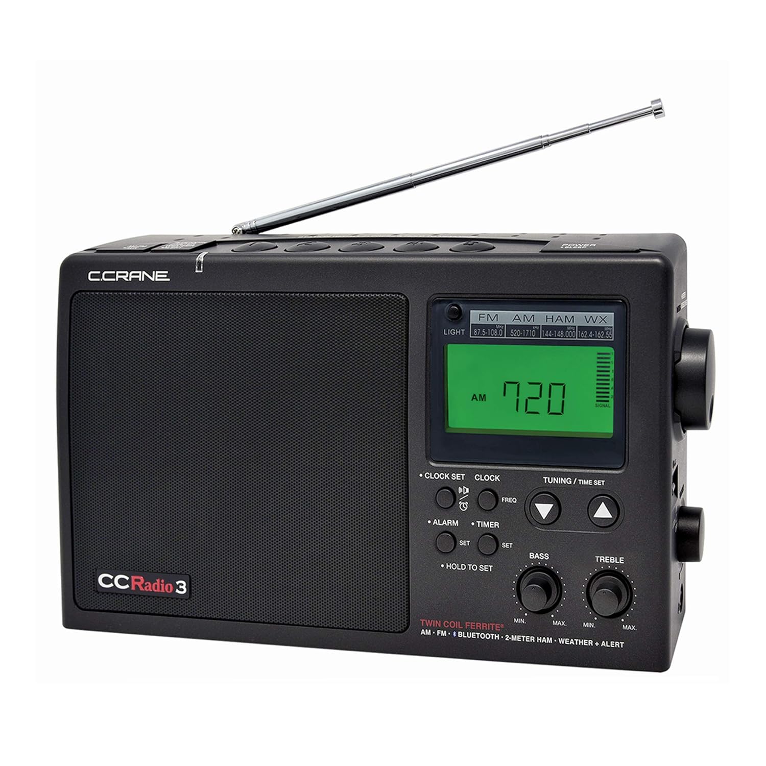C Crane CCRadio 3 Long Range Reception AM FM NOAA Weather Plus Alert and 2-Meter Ham Band Portable