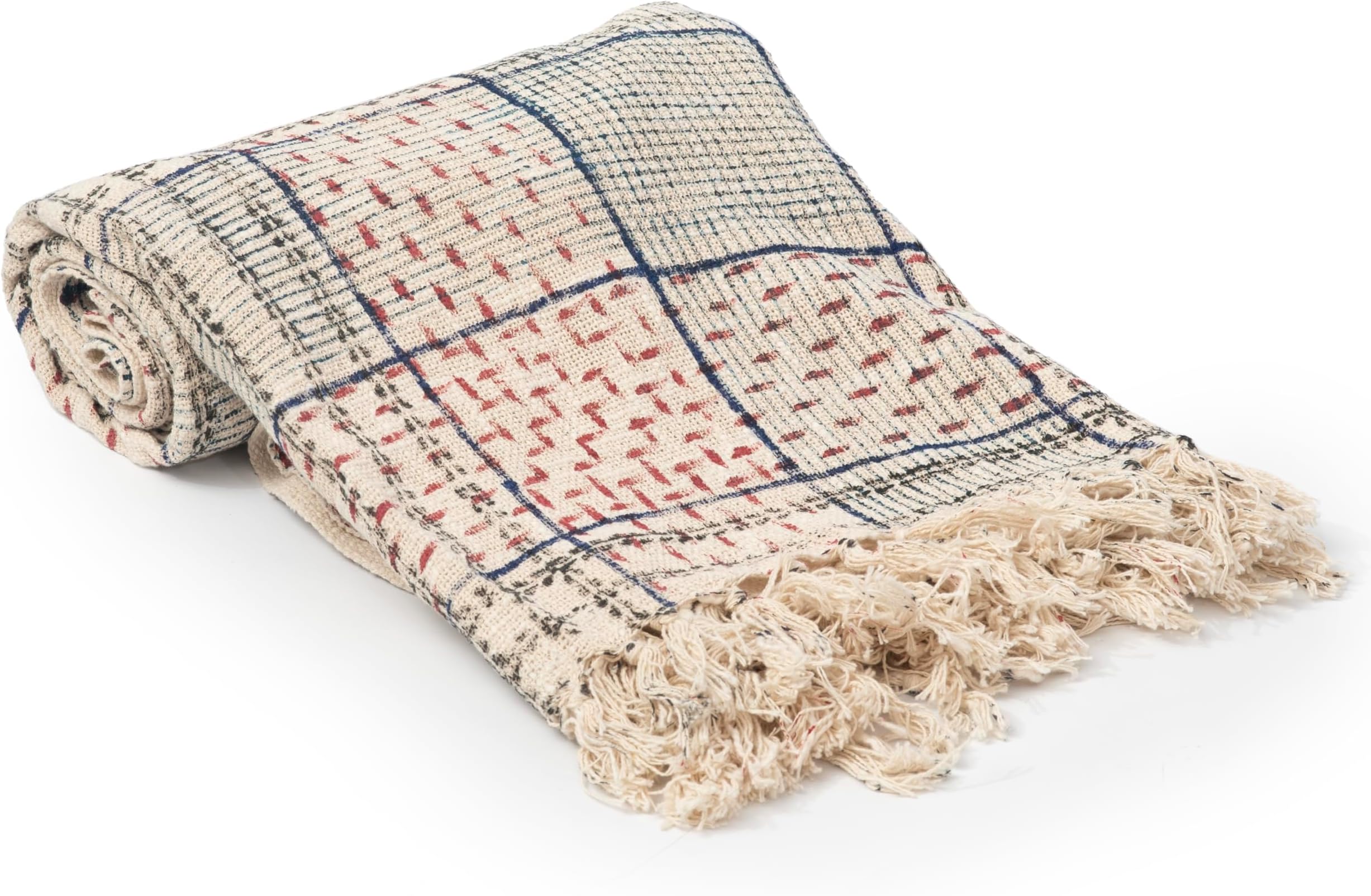 Psychedelic Hand-Woven Throw Blanket Elegant Blanket for Picnic Dates & Home Décor – Multicolor