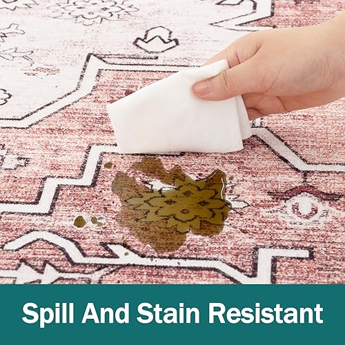 Miniatura 3 de Carvapet Alfombra vintage suave y bohemia antideslizante y resistente a las manchas para cocina, sala de estar, dormitorios, pasillos, salas de