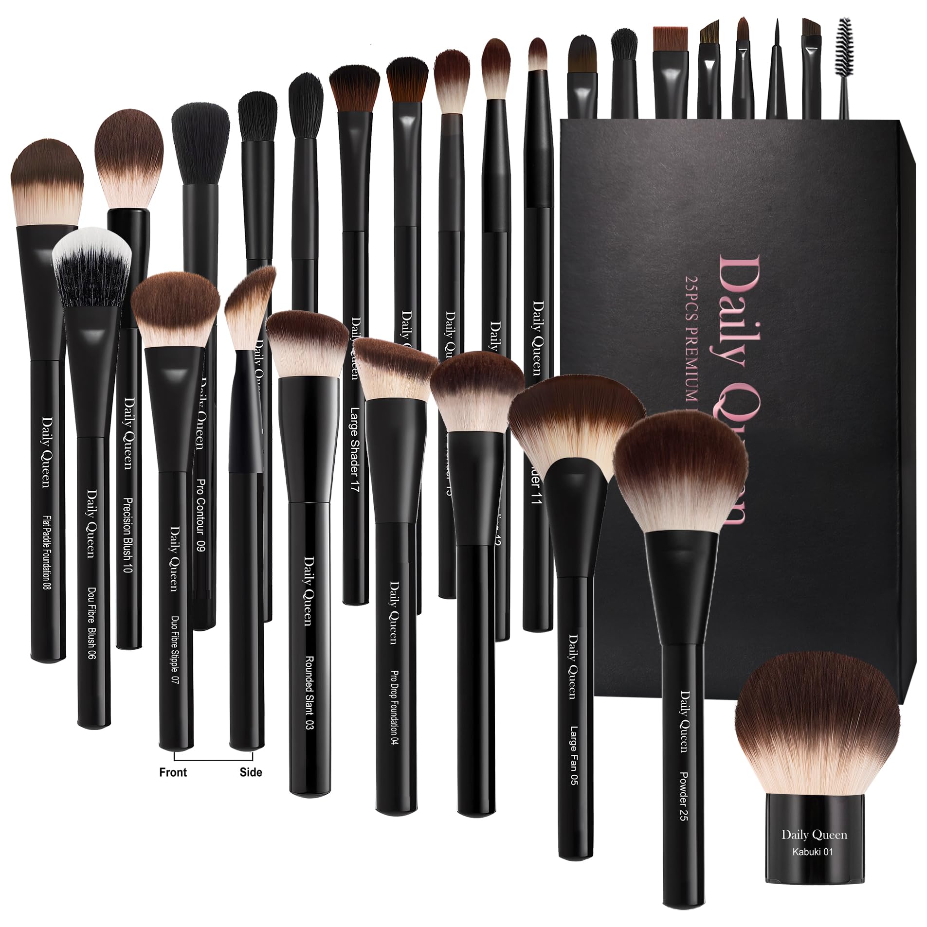 Juego de brochas de maquillaje, 24 piezas, kabuki profesional y brochas para polvo