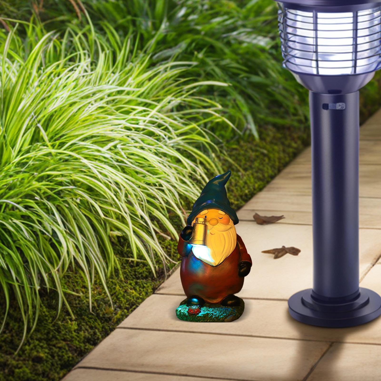 Gnomos Solares Luces para Exterior Jardín, Estatuas De Gnomos De Jardín, Decoración Impermeable con Figuras Luminosas para Porche Y Jardín Trasero