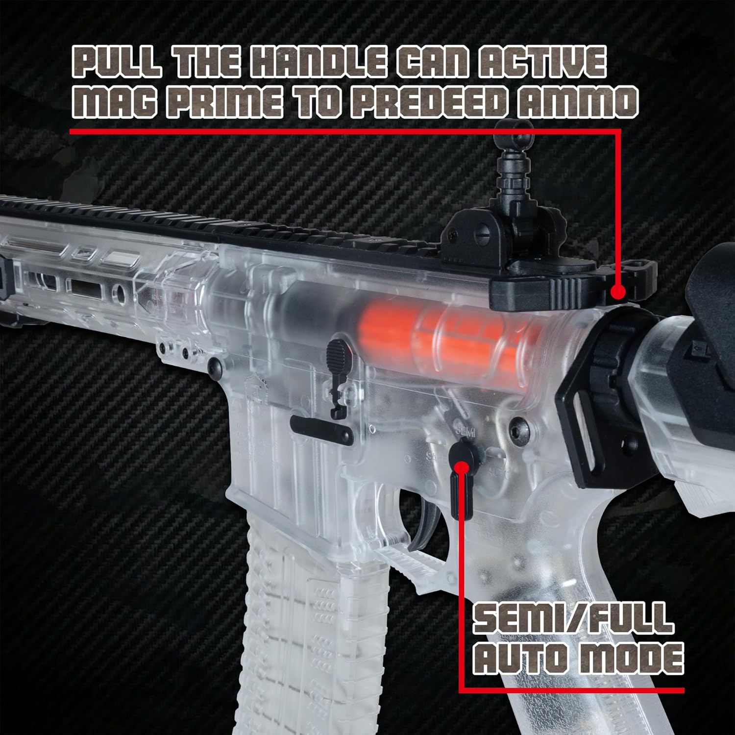 EMERBU Pro-Grade Gel Splat Blaster - Electric Semi and Full Auto Splatter 12 Orby per Second - 7.4V Rechargeable Battery Powered - for Ages 15+