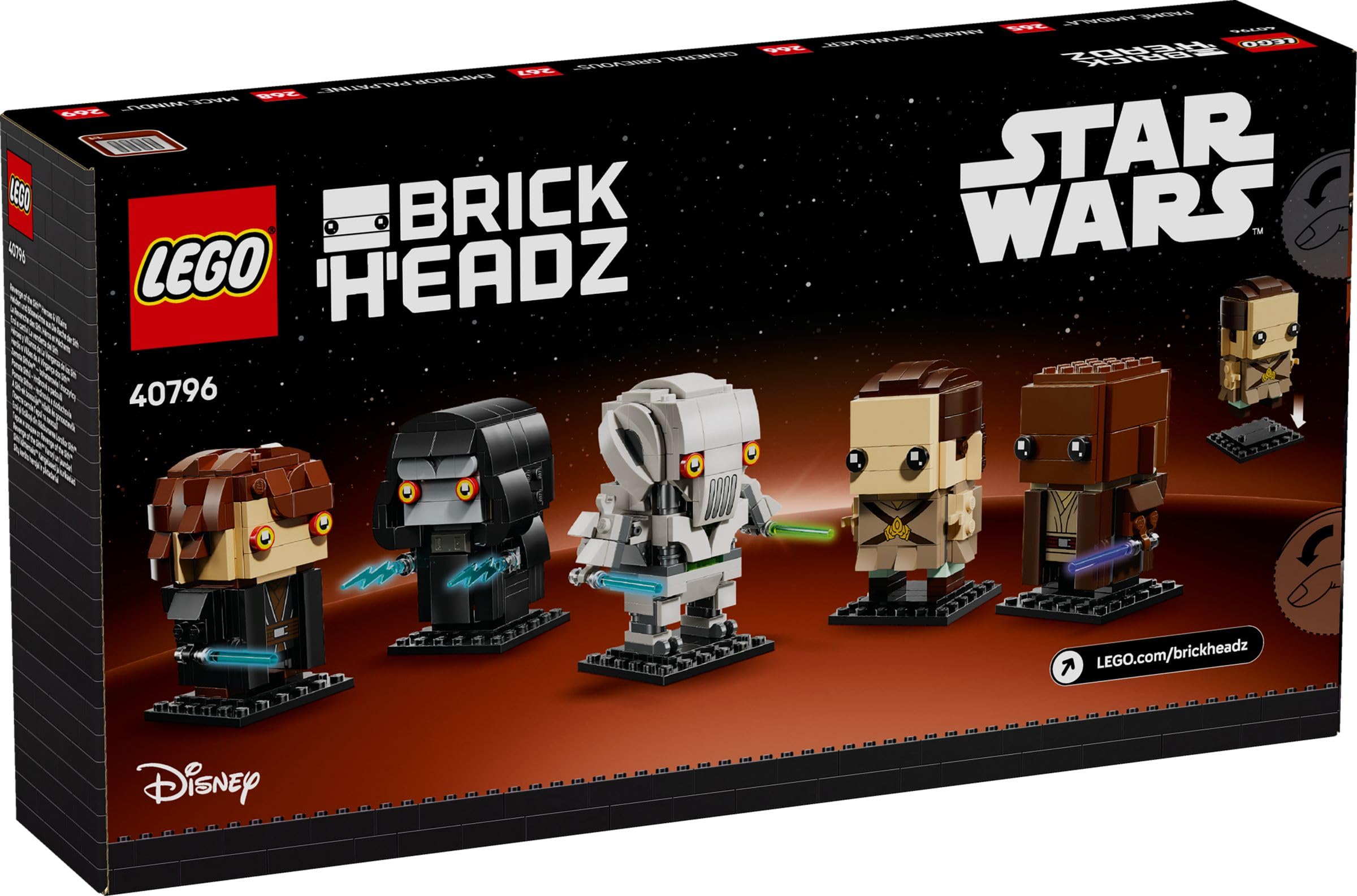 LEGO Star Wars Revenge of the Sith™ BrickHeadz 40796, Heroes & Villains Collectible Building Set, 656 Pieces, Ages 10+ - Image 2