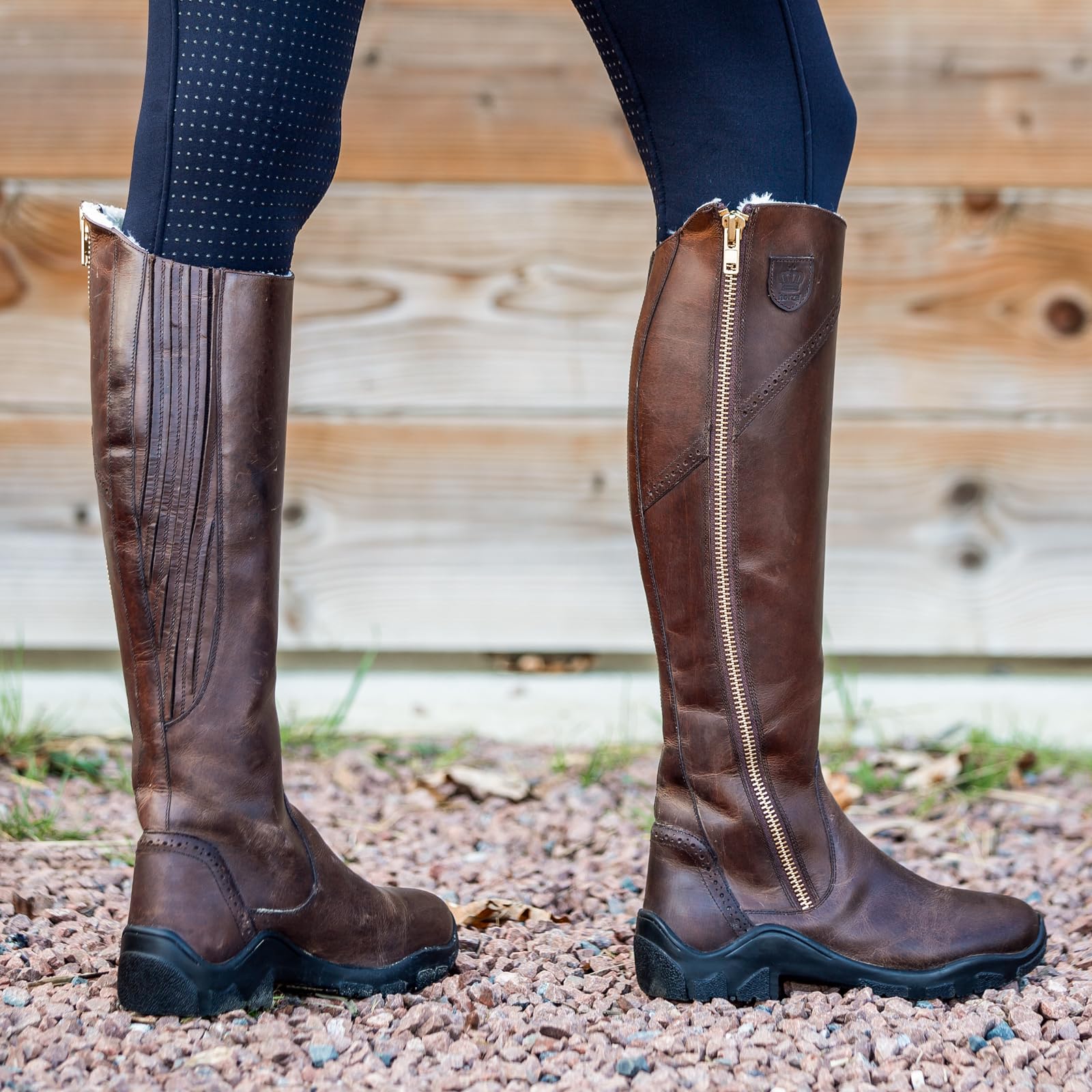 HORZE Stivali invernali da equitazione da donna in pelle Aspen, termici da equitazione in pelle