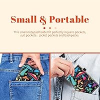 Vista 6 de Juego de 4 soportes para bloc de notas de tamaño de bolsillo, de piel sintética, mini bloc de notas con 2 bloc de notas pequeños y lápiz capacitivo