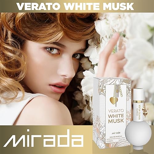 Miniatura 5 de MIRADA Verato White Musk, Eau de Parfum (EDP) para mujer 3.4 onzas líquidas (3.4 fl oz), Perfume de mujer con notas de lavanda, bergamota, canela,