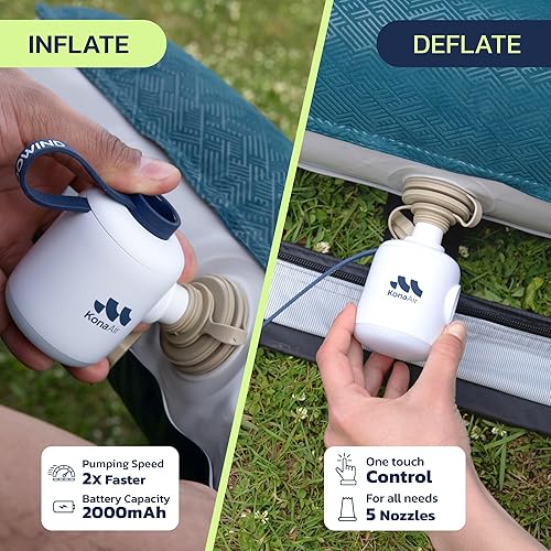 Miniatura 3 de Woowind Bomba de aire eléctrica, bomba de colchón de aire inalámbrica para flotadores de piscina, anillos de natación, cama de aire, sofá de aire