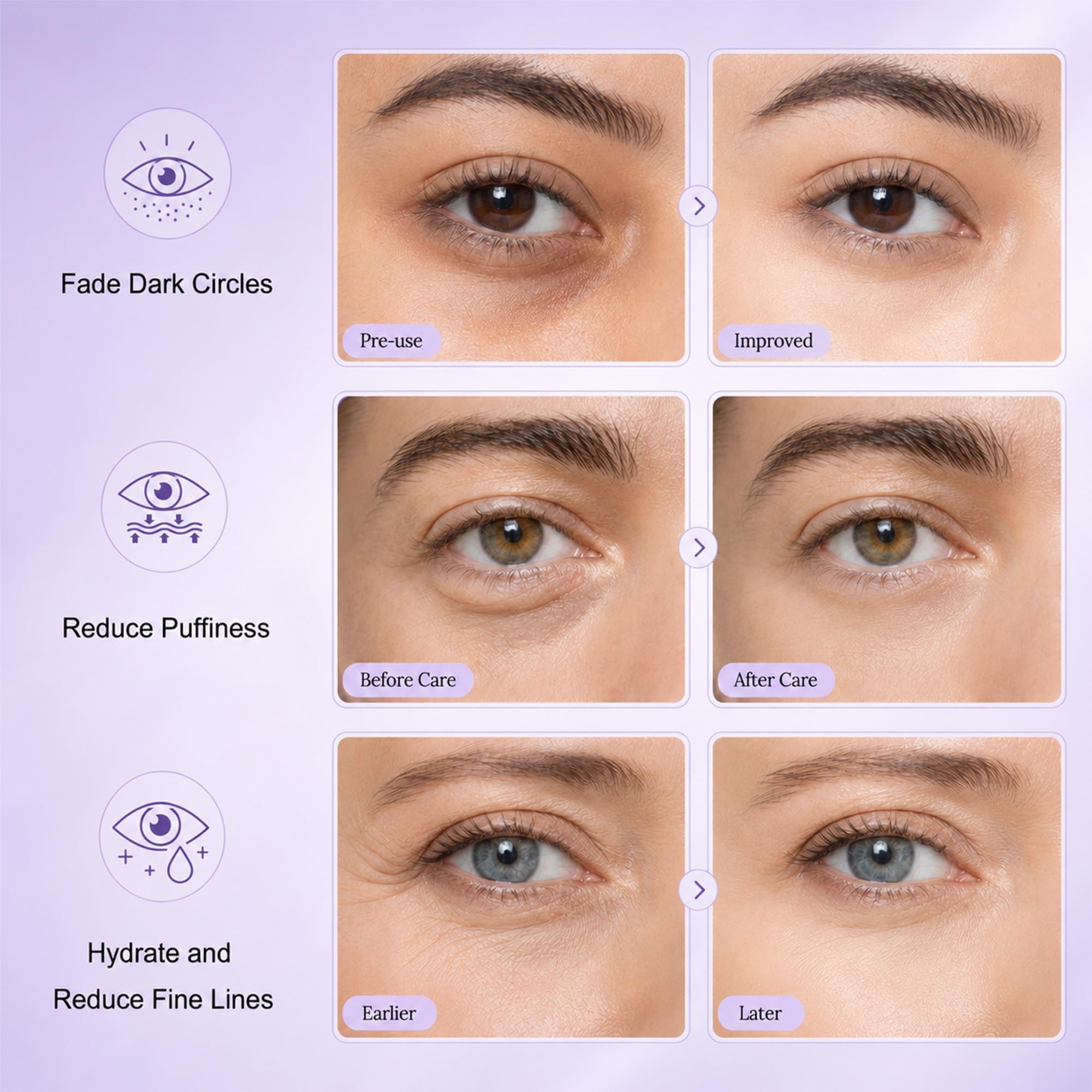 Under Eye Patches for Women - 30 Pairs Green Tea Eye Mask for Dark Circles - Puffy Eyes, Anti Wrinkle - Soothing Hydrating Gel Eye Mask Sensitive Skincare