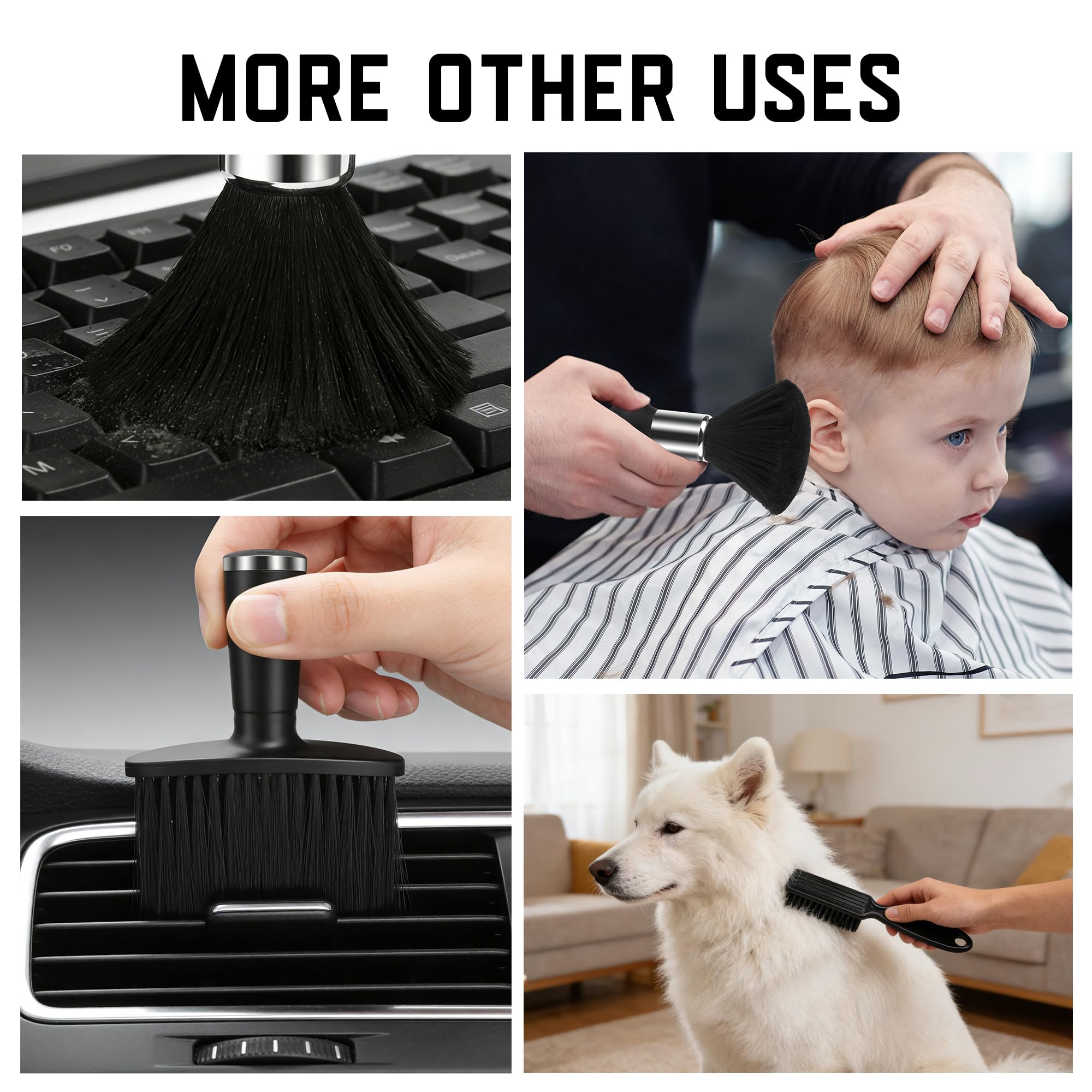 3 pezzi spazzola per capelli spazzola da barbiere, spazzola da parrucchiere, set da barbiere, per la pulizia dei capelli nel salone di parrucchiere, rimozione della polvere