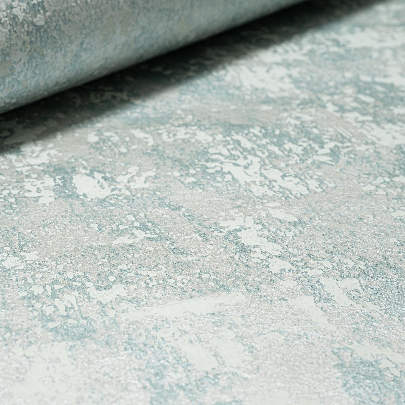 SOPHIE LAURENCE Blue Silver Marble Wallpaper Textured Thick Vinyl Paste The Wall Living Room