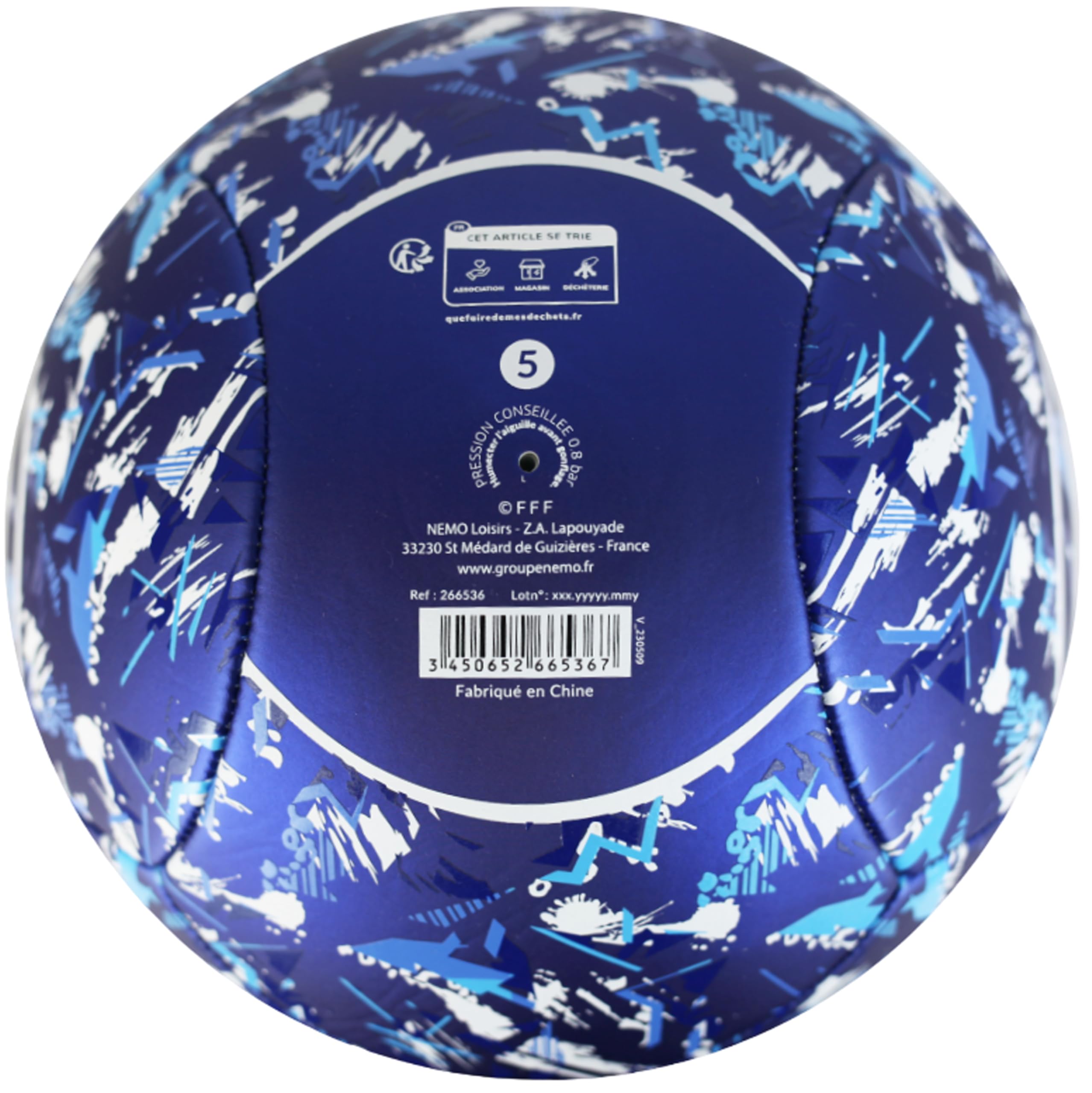 Ballon Equipe De France Officiel FFF – Taille 5, Polyuréthane, Match Ou Collection