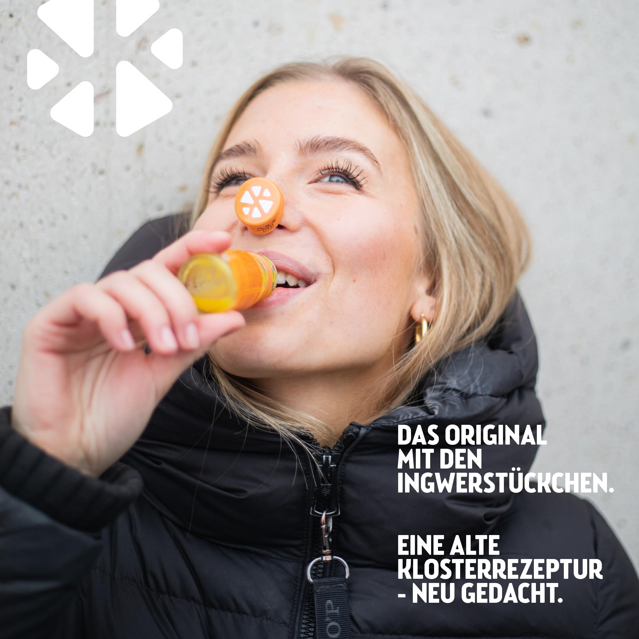 Kloster Kitchen Organic Ginger Shot Turmeric 12SHOTS 6x 360 ml con trozos de jengibre auténtico, en botella de cristal, vegano sin aditivos y con dulzor natural (incl. 1,50 € de depósito)