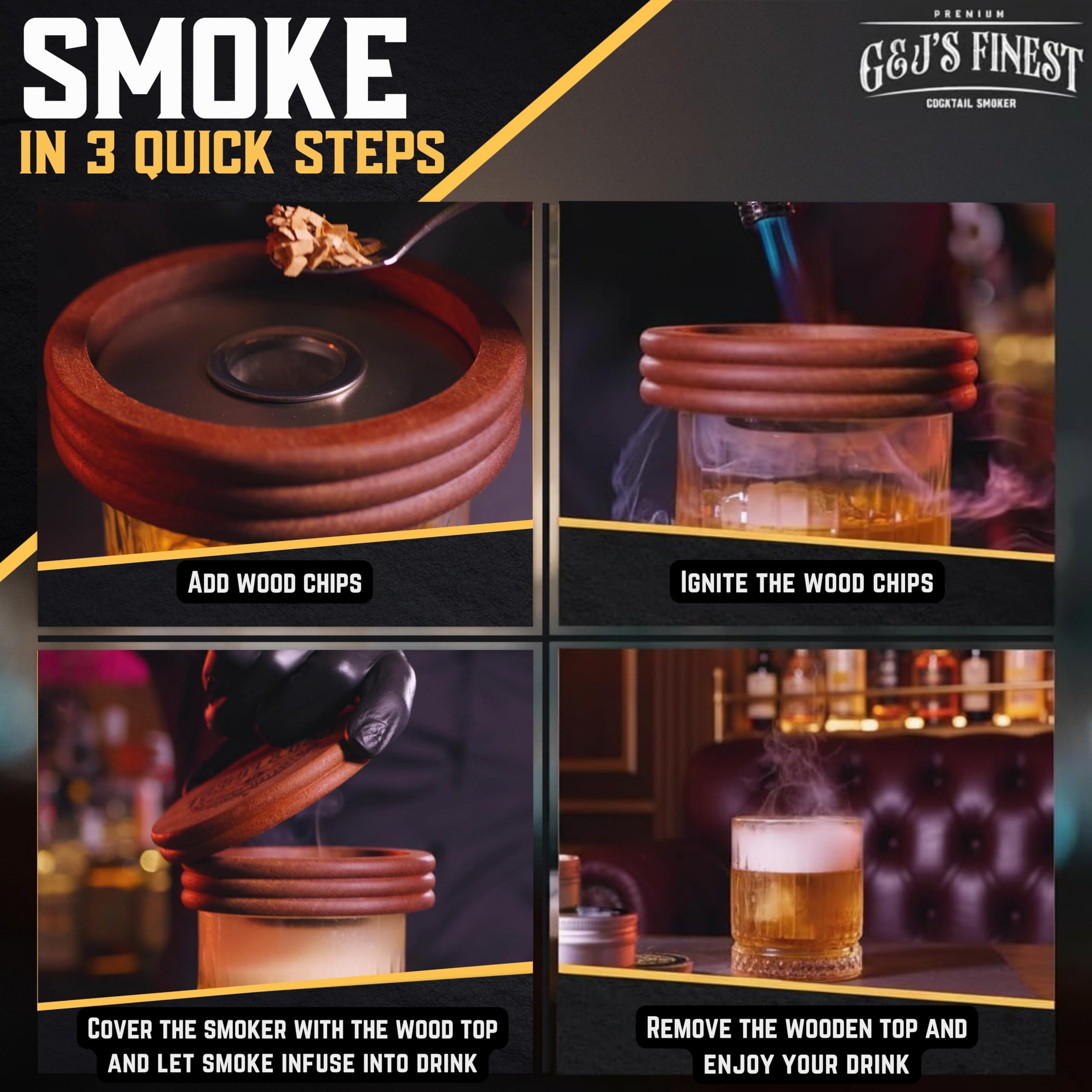 Cocktail Whisky Smoker Kit, Ouderwetse Kit voor Festival Gift, Vier Soorten Houtchips voor Whisky, Bourbon. Gerookte cocktail, drank, voedsel voor vrienden, echtgenoot, vader (met fakkel butaan vrij Cocktail Whisky Smoker Kit, Ouderwetse Kit voor Festival Gift, Vier Soorten Houtchips voor Whisky, Bourbon. Gerookte cocktail, drank, voedsel voor vrienden, echtgenoot, vader (met fakkel butaan vrij