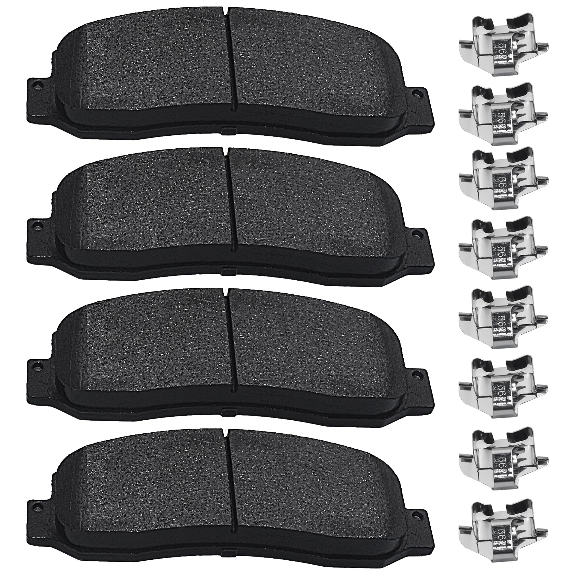 Front Brake Pads Set Compatible with 2005-2012 Ford F250 F350 Super Duty, 2010-2012 Ford F450 Super Duty Automotive Replacement Brake Pads Semi-Metallic D1069