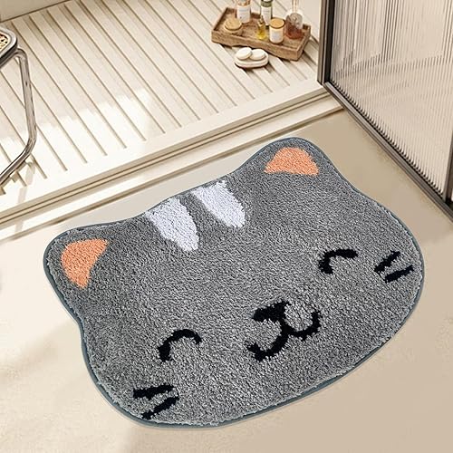 Miniatura 3 de ABREEZE Alfombra de baño de frutas y limón, absorbente, antideslizante, para baño, bonita alfombra de baño amarilla divertida, alfombra de ducha,