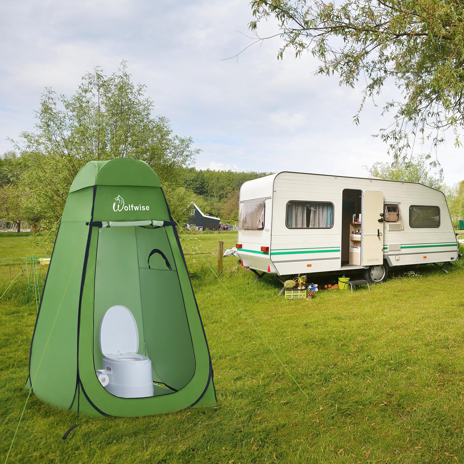 WolfWise Tienda Ducha Portatil Camping Pop Up Instantánea Carpa Vestidor con Privacidad